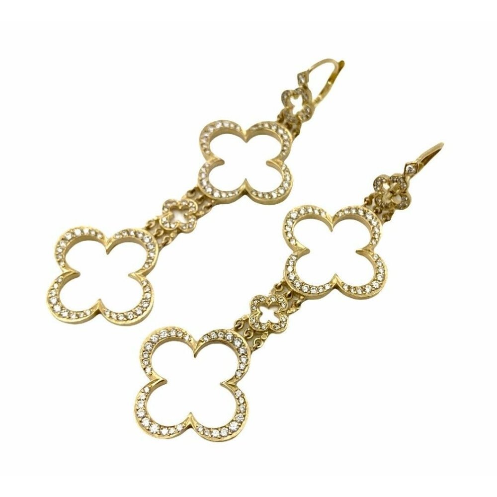 Ultra Rare Large Loree Rodkin 18k Yellow Gold 3ctw Diamond Cross Earrings​